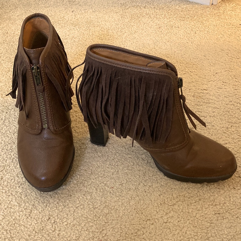 American Living Kallee Boot with Fringe Brown Size 6.5